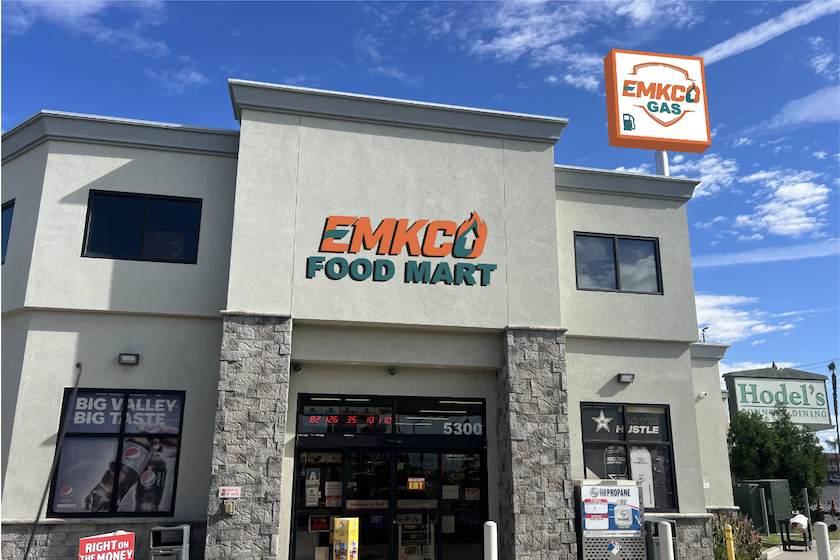 EMKO Food Mart storefront in Bakersfield California